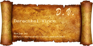 Derecskei Vince névjegykártya